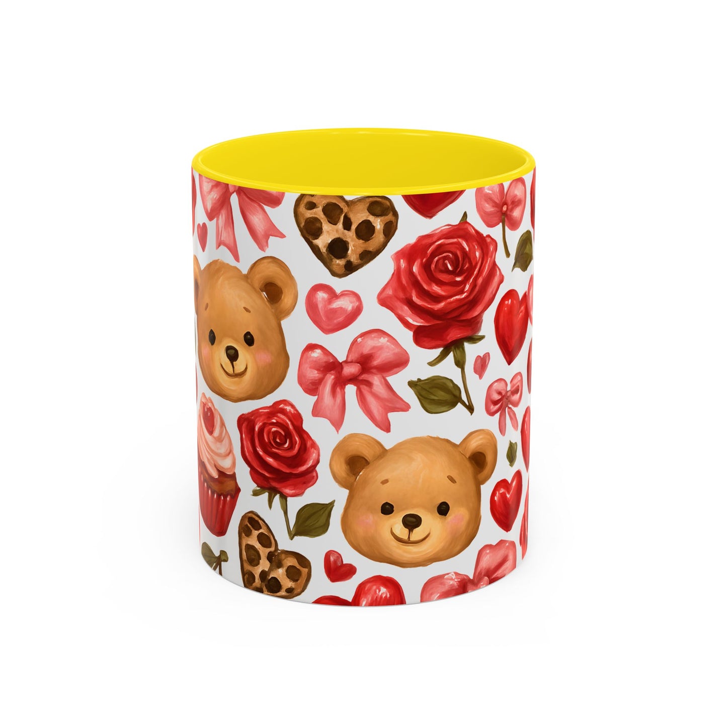 Inside colour mug - teddy bear pattern