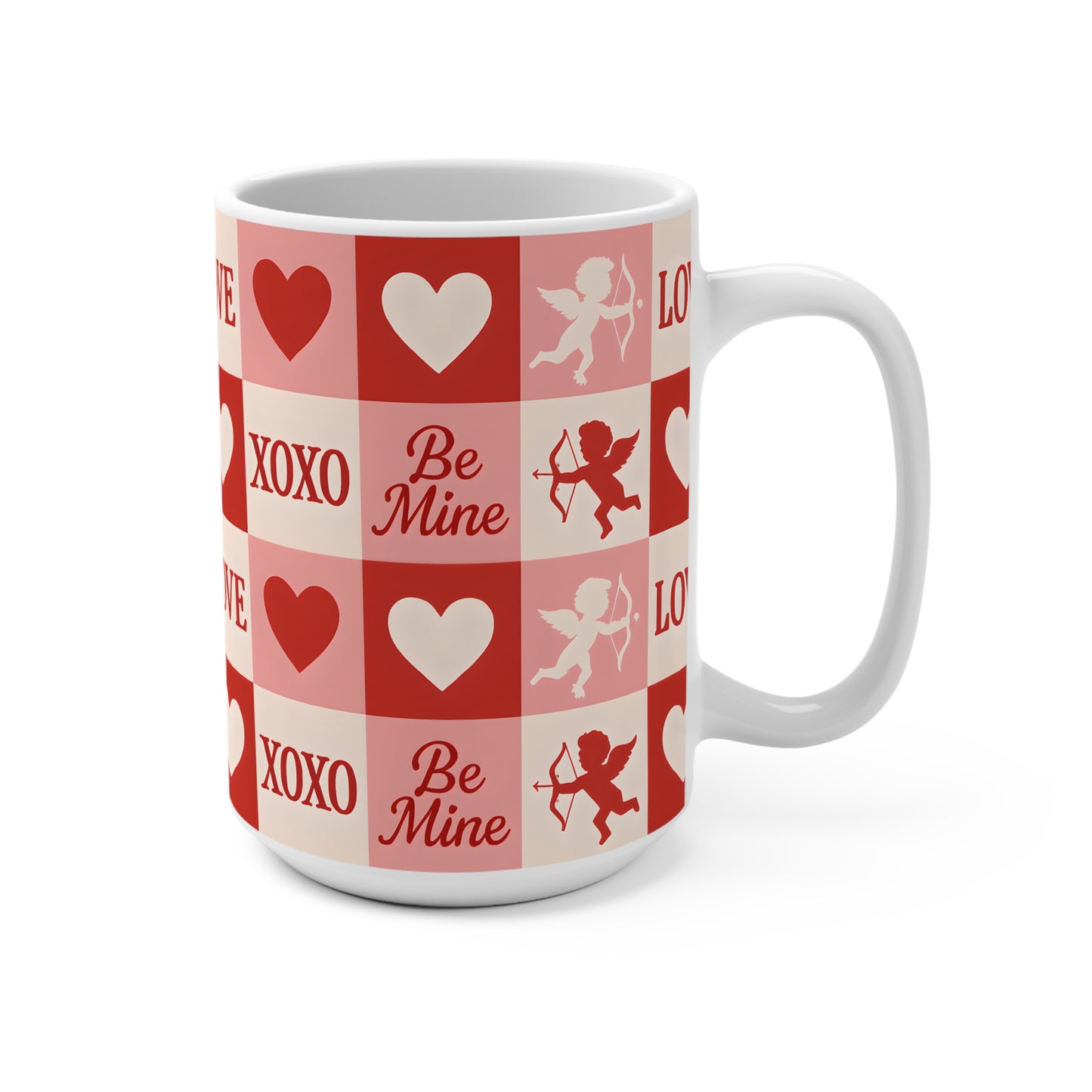 15 oz mug - cupid's love pattern