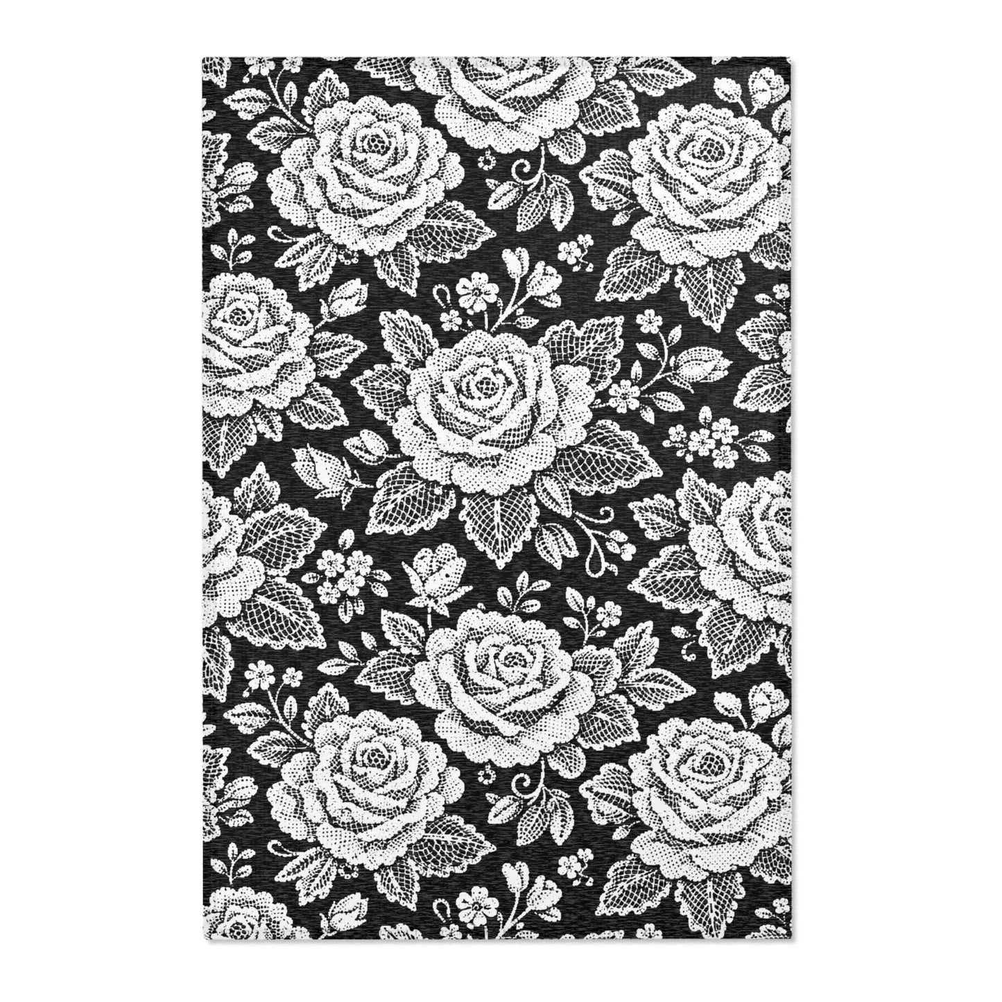 Area rug - White Rose Lace Floral Pattern