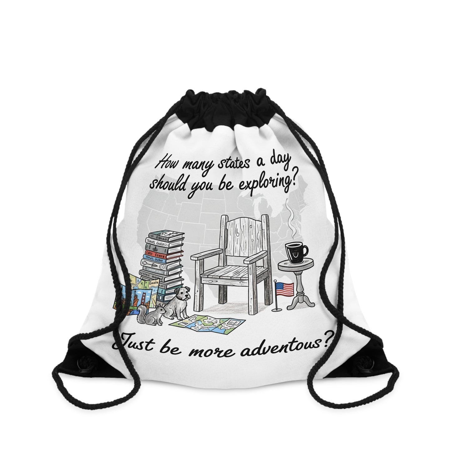Drawstring Bag - explore USA States