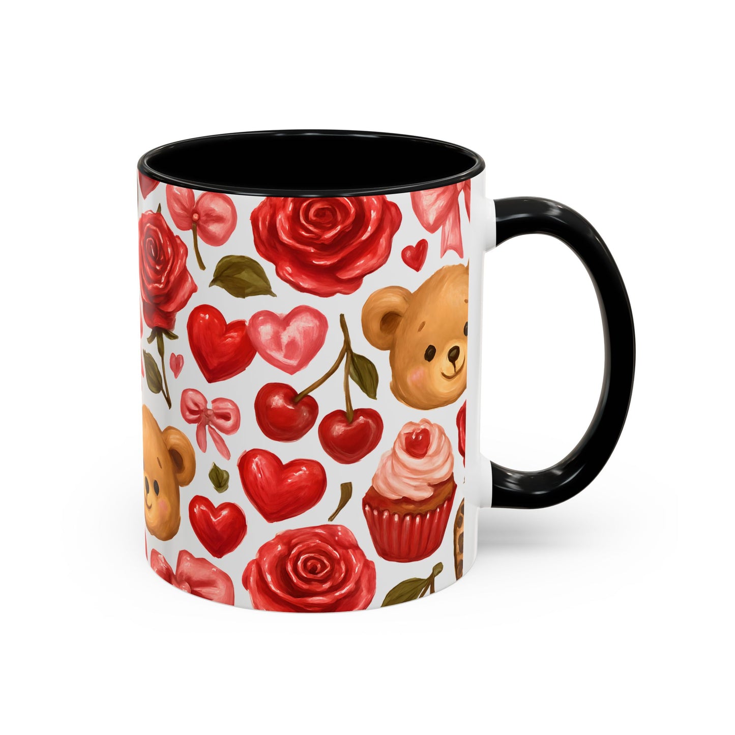 Inside colour mug - teddy bear pattern