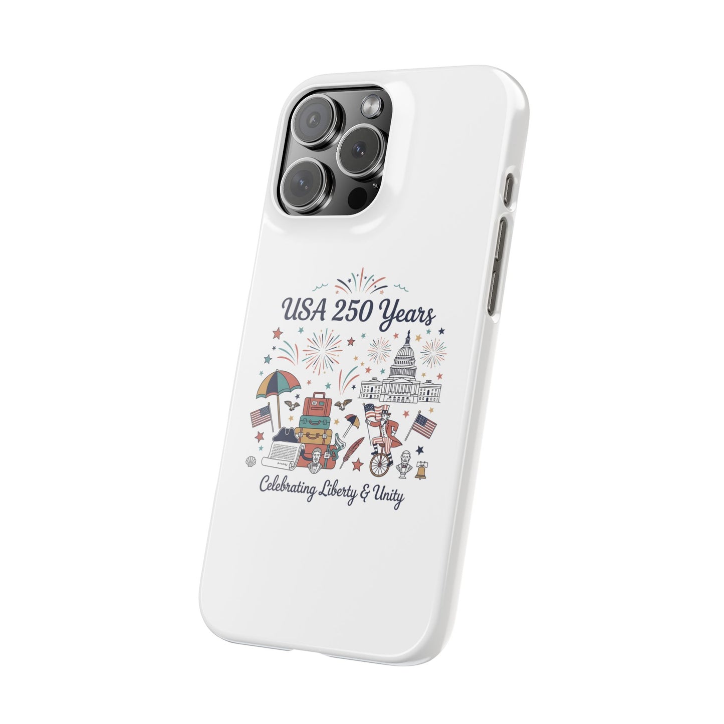 Slim iphone 16 case - Liberty and Unity Semiquincentennial Art