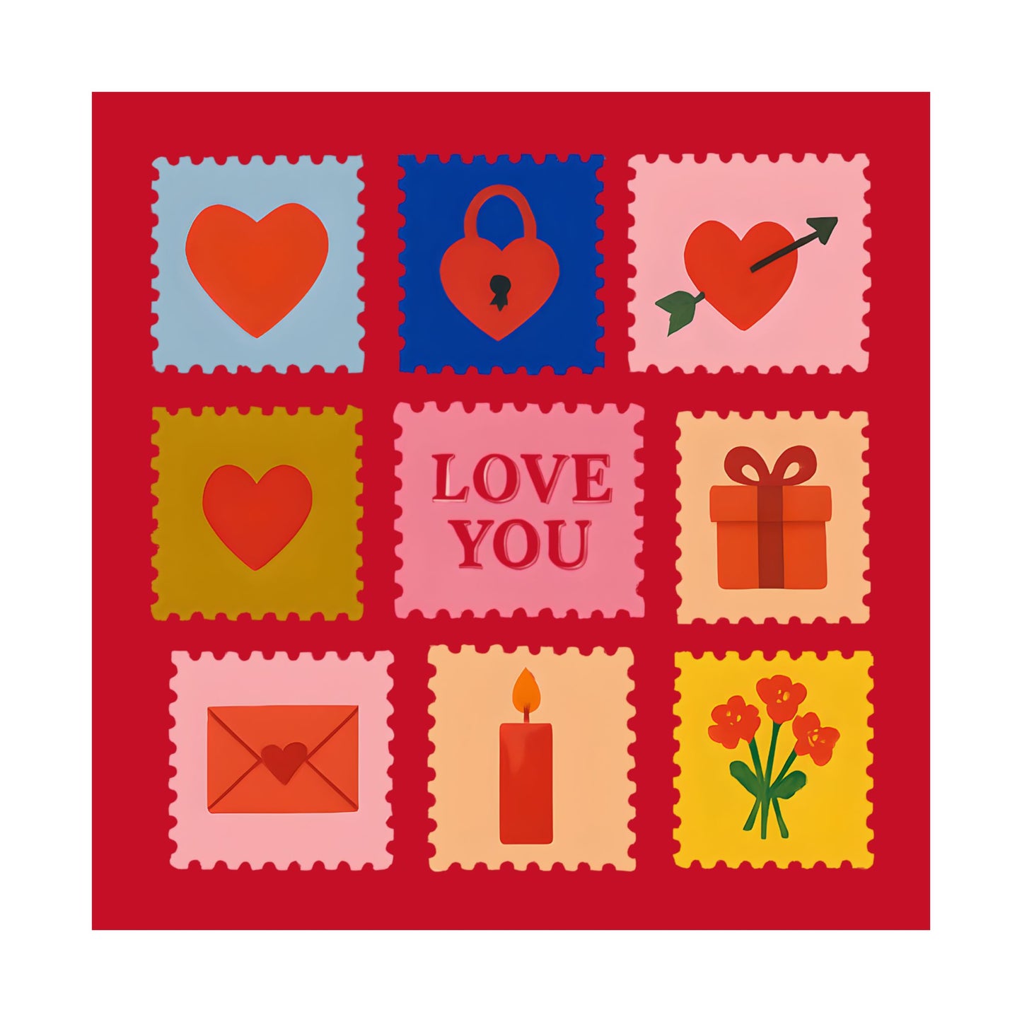 Poster - vintage Love stamps