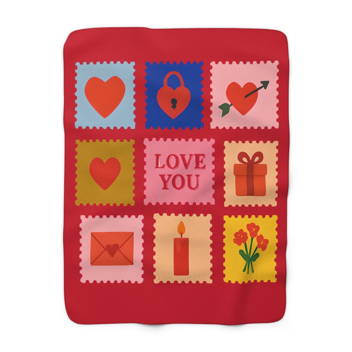 Valvteen blanket - vintage Love stamps