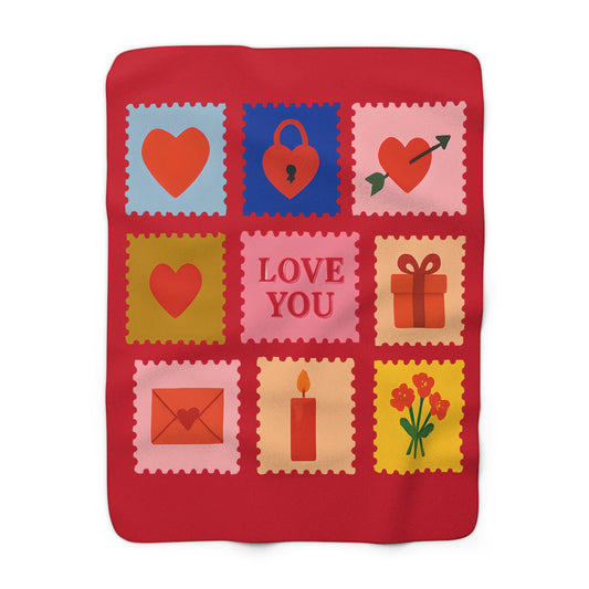 Valvteen blanket - vintage Love stamps