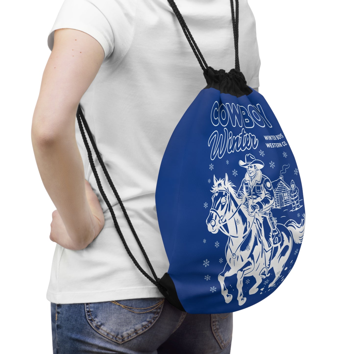 Drawstring bag - cowboy's Winter authentic
