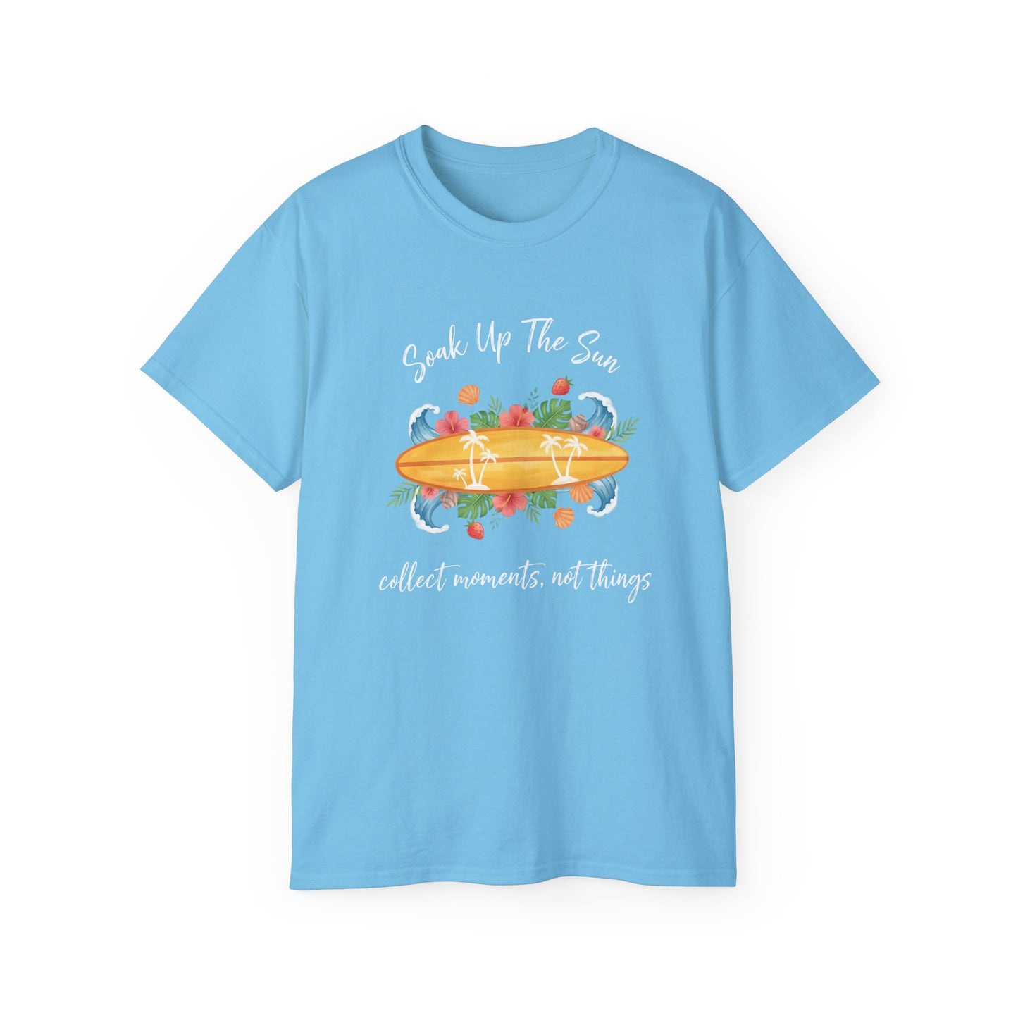 T-shirt - Tropical Surfboard Summer Quote Art
