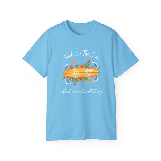 T-shirt - Tropical Surfboard Summer Quote Art