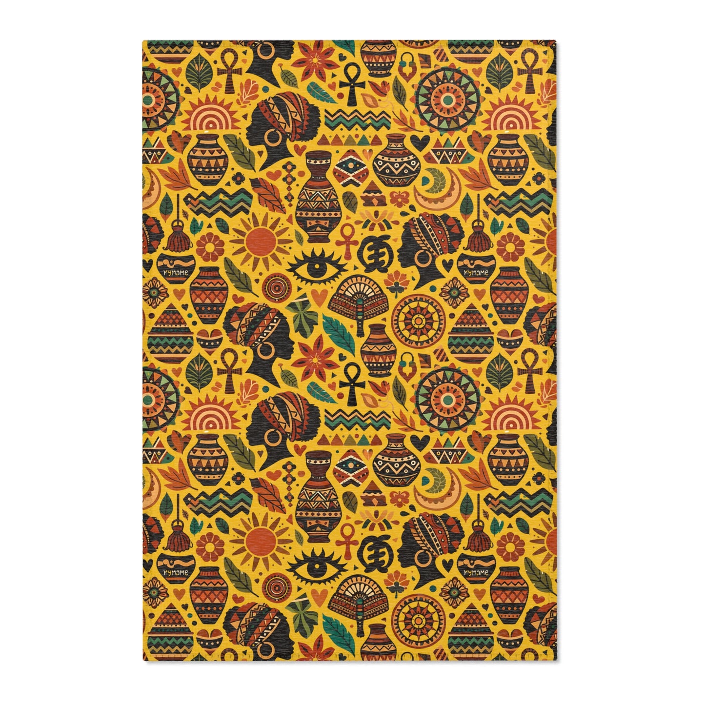 Area rug - Boho Afrocentric Tribal Illustration Pattern