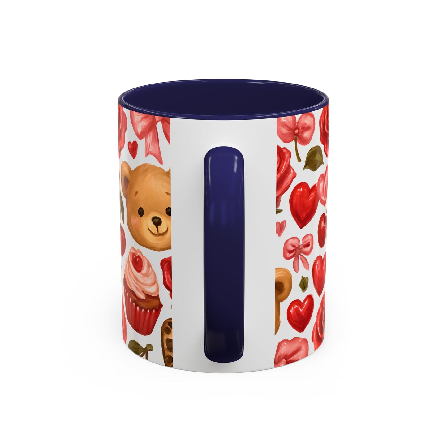 Inside colour mug - teddy bear pattern