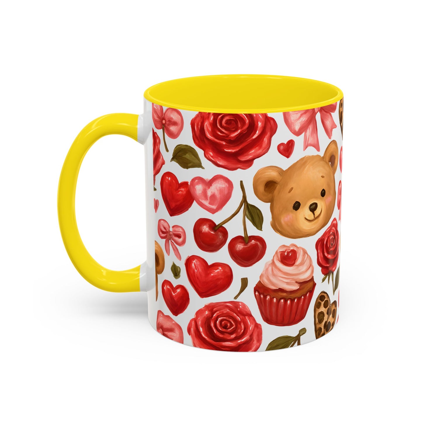 Inside colour mug - teddy bear pattern