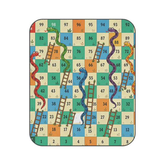 Printable Snakes and Ladders Board Game | Vibrant Cartoon Board Game picnic blanket Design