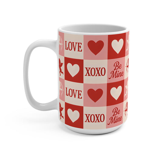 15 oz mug - cupid's love pattern