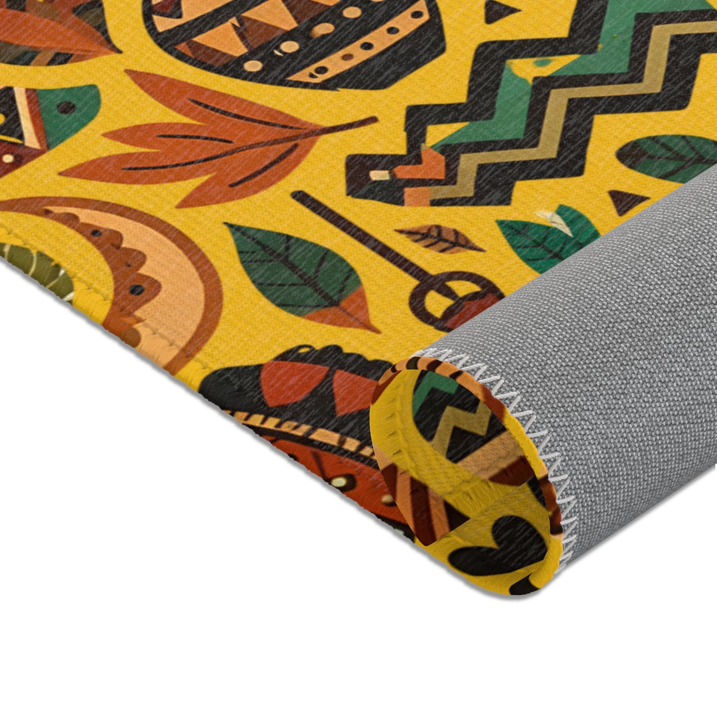 Area rug - Boho Afrocentric Tribal Illustration Pattern