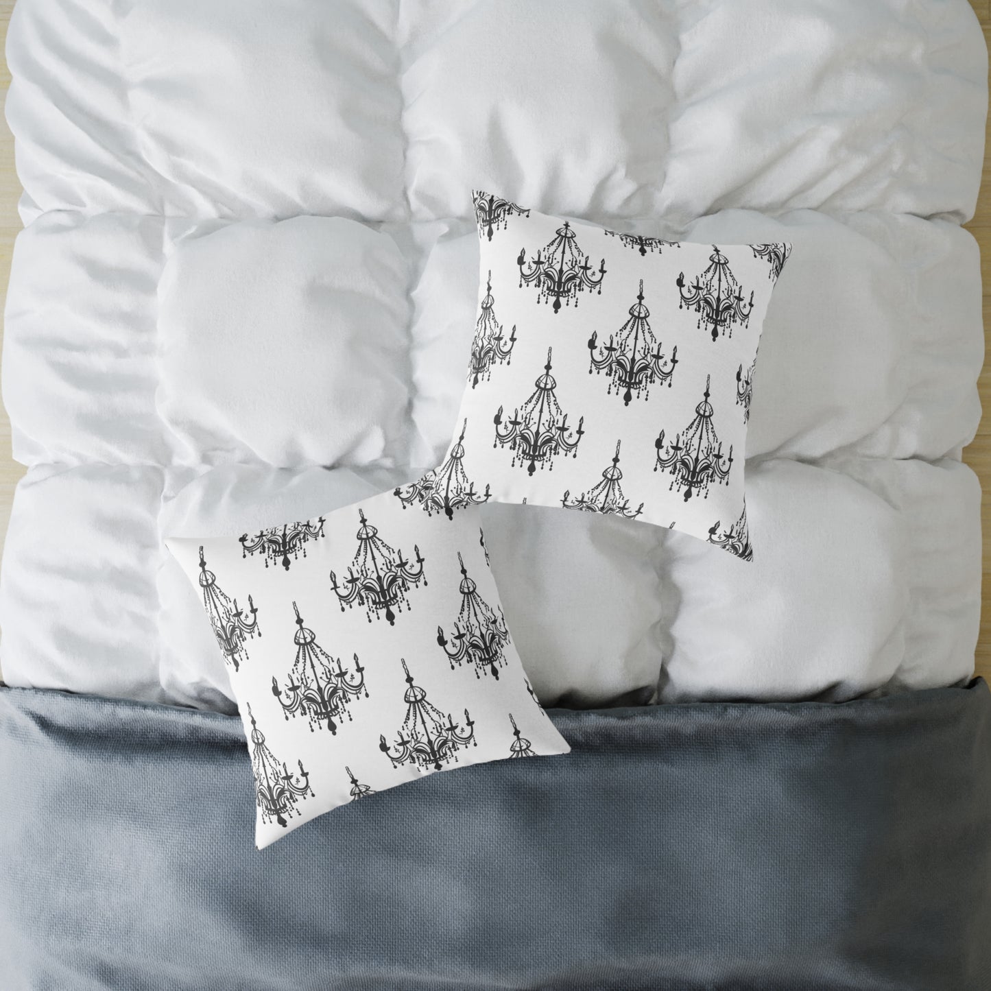 Throw pillow - gothic chandeliers pattern