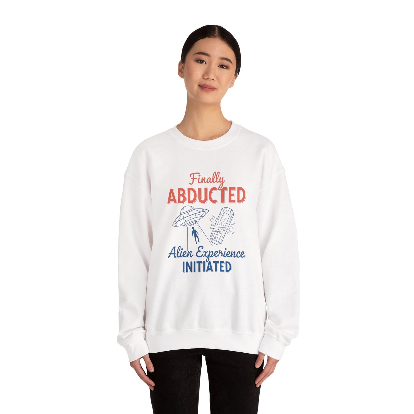Crewneck Sweatshirt - Vintage Humorous Alien Abduction Art