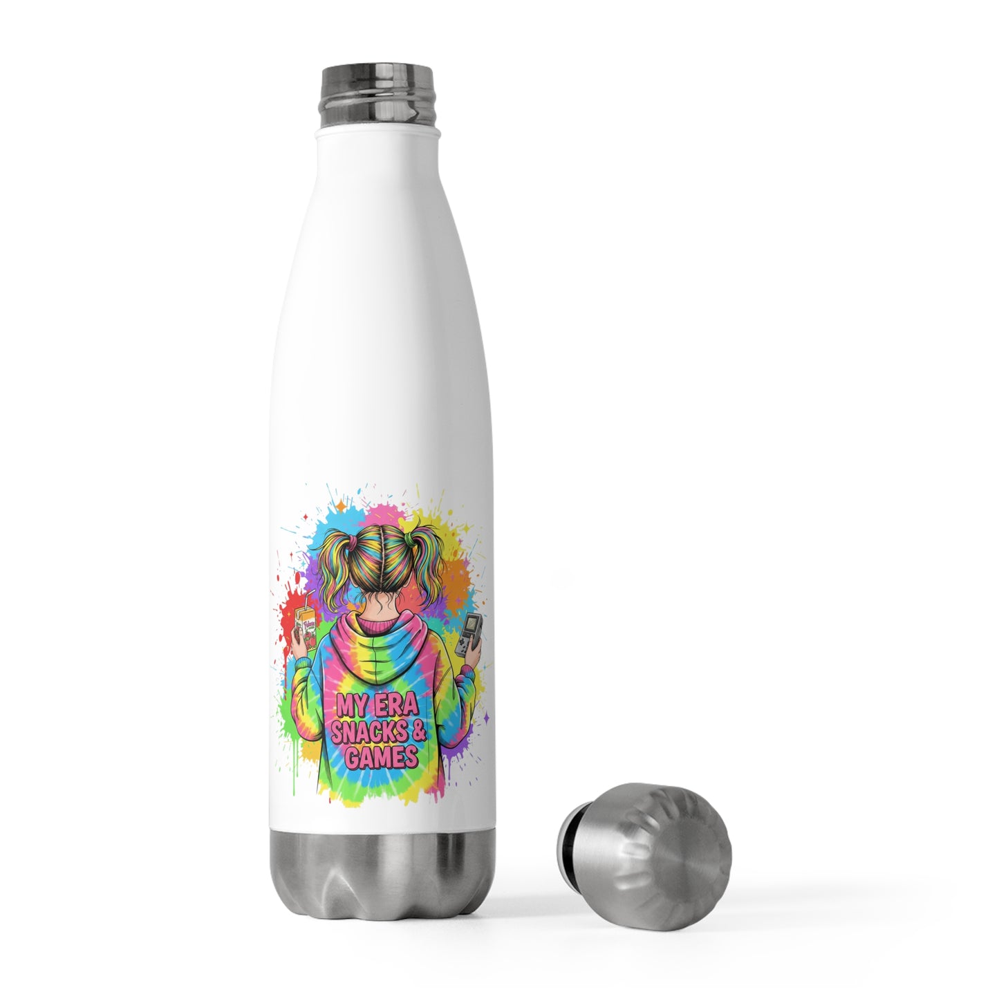 Insulated Bottle - Retro Gamer Girl Aesthetic Art