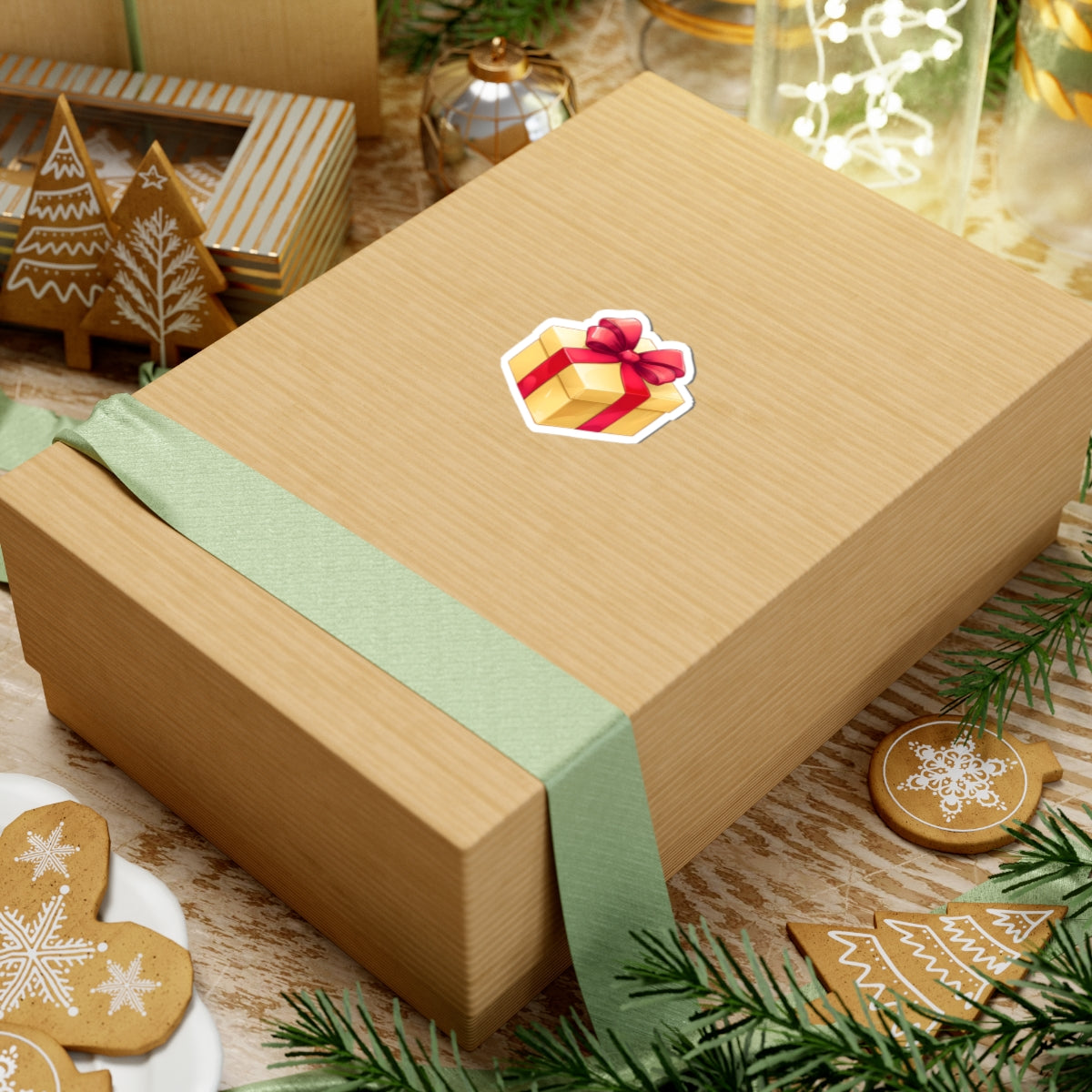 Kiss cut sticker - the vintage gift box