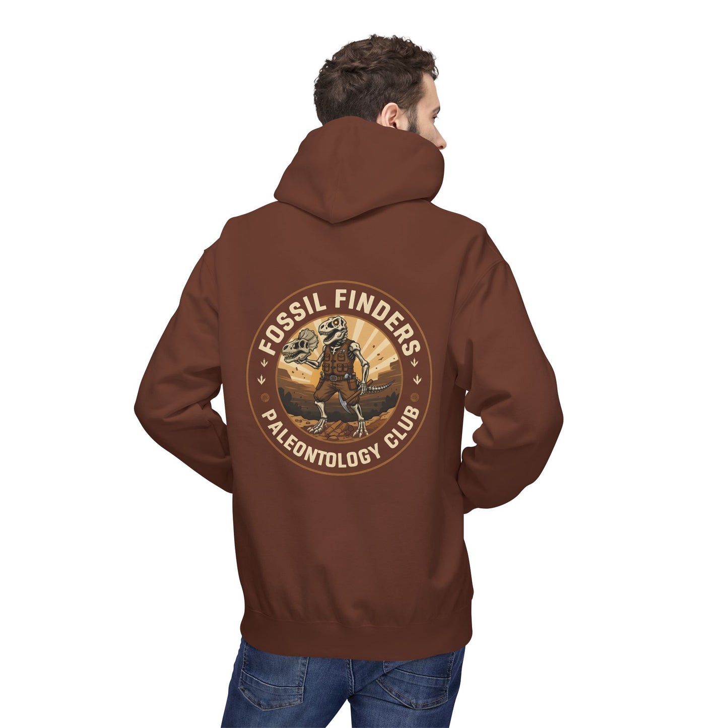 Hoodie - Vintage Fossil Finders Dinosaur Badge