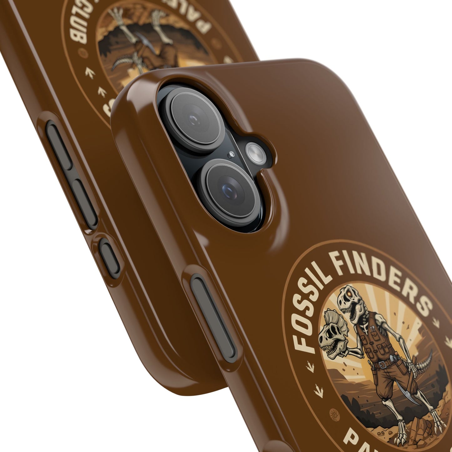 Iphone 16 slim case - Vintage Fossil Finders Dinosaur Badge
