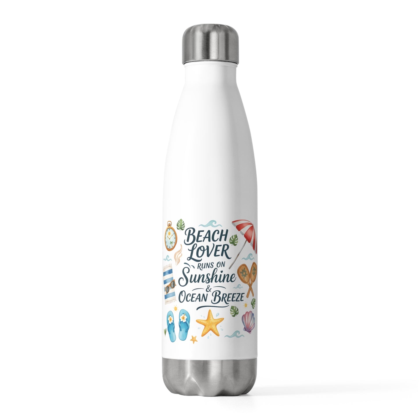 Insulated Bottle — Watercolor Beach Lover Aesthetic Quote