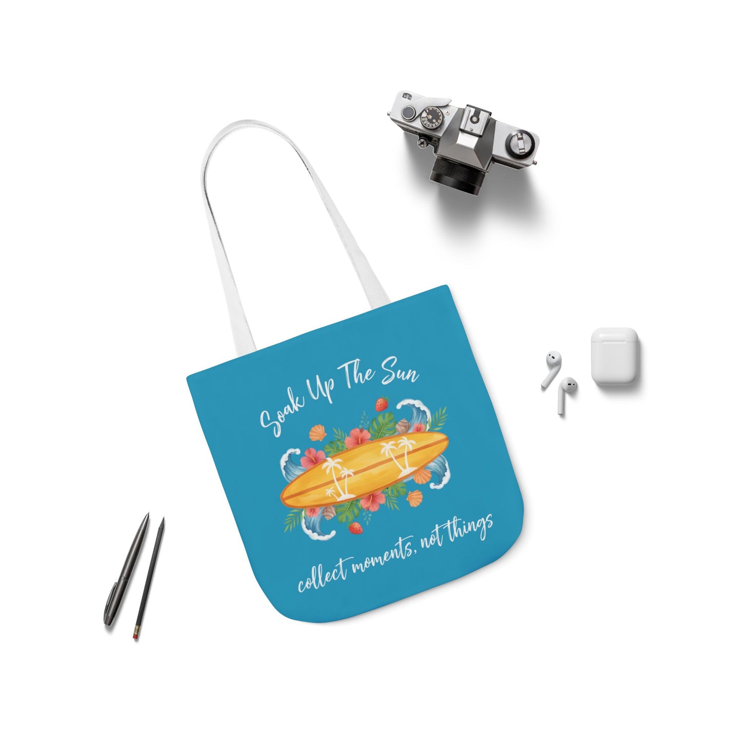 Tote bag - Tropical Surfboard Summer Quote Art