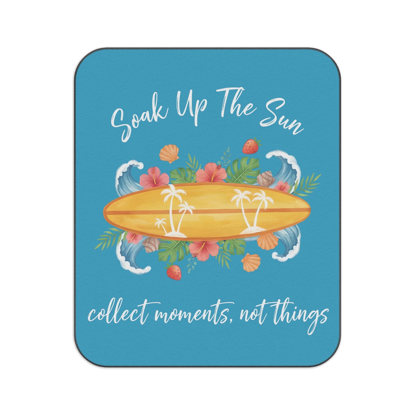 Picnic blanket - Tropical Surfboard Summer Quote Art