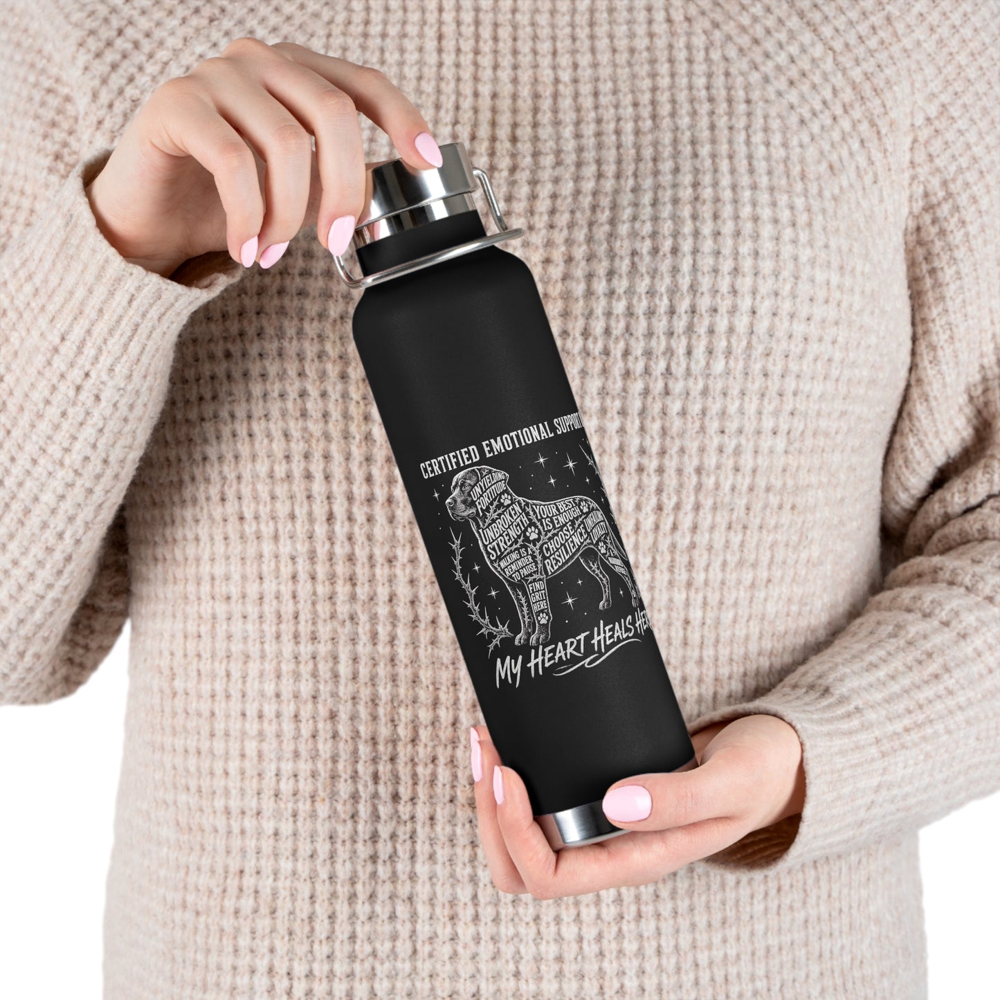 What is the Best Gift for Emotional Support Dog Owners? Certified K9 Chalkboard Art insulated bottle