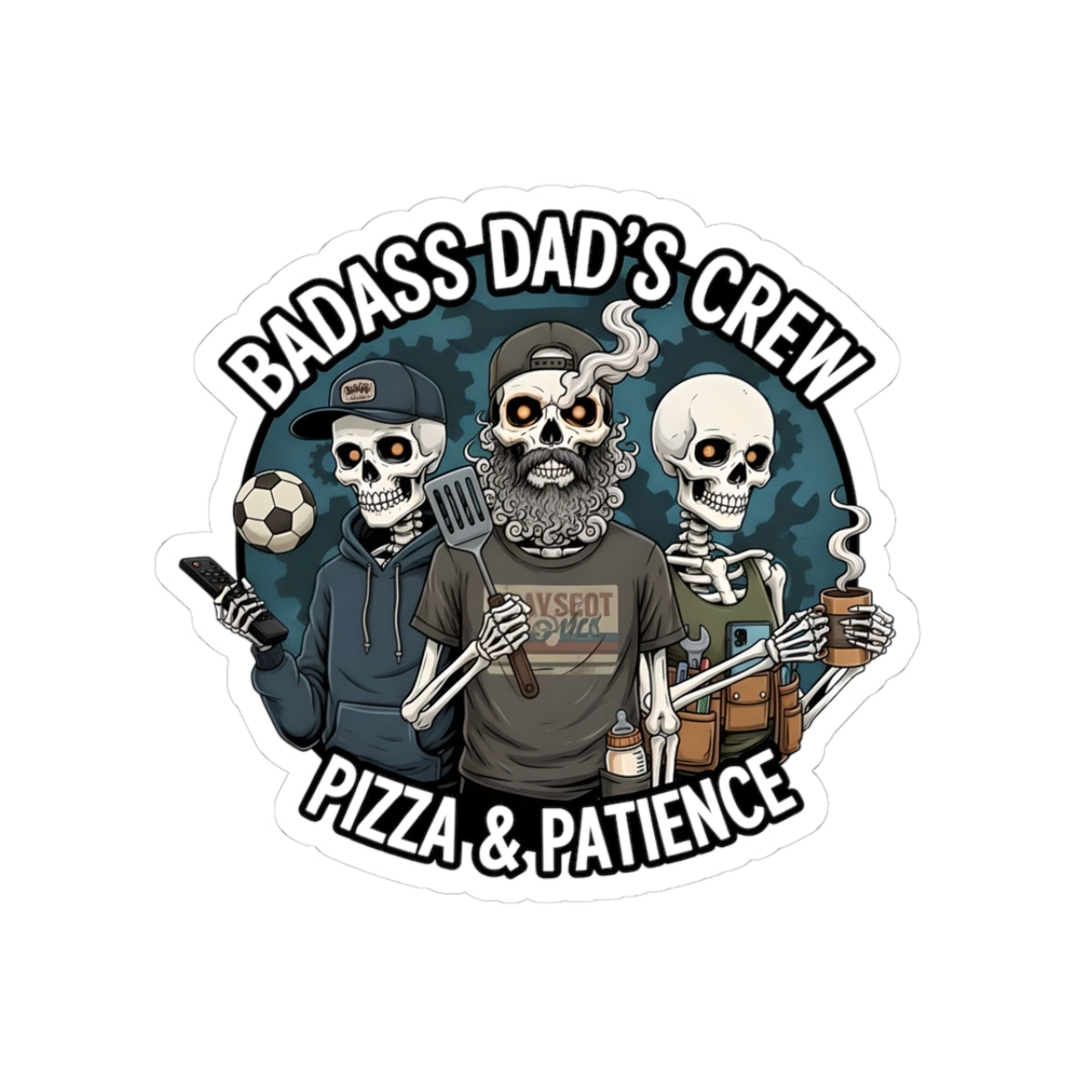Kiss-Cut Sticker - 2026 Father’s Day Skeleton Art