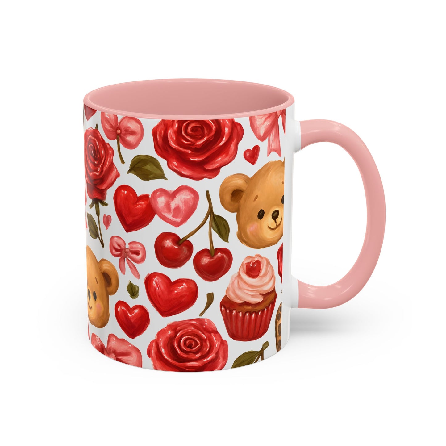 Inside colour mug - teddy bear pattern