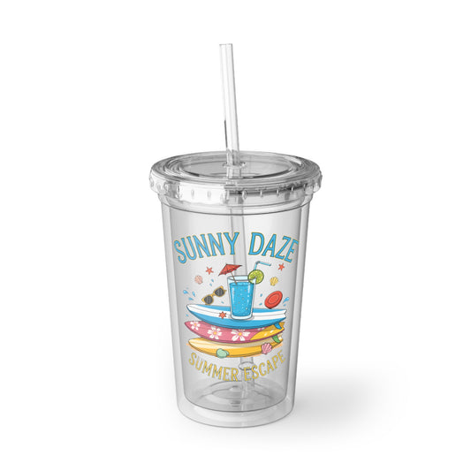 Acrylic tumbler - Sunny Daze Summer Escape Art