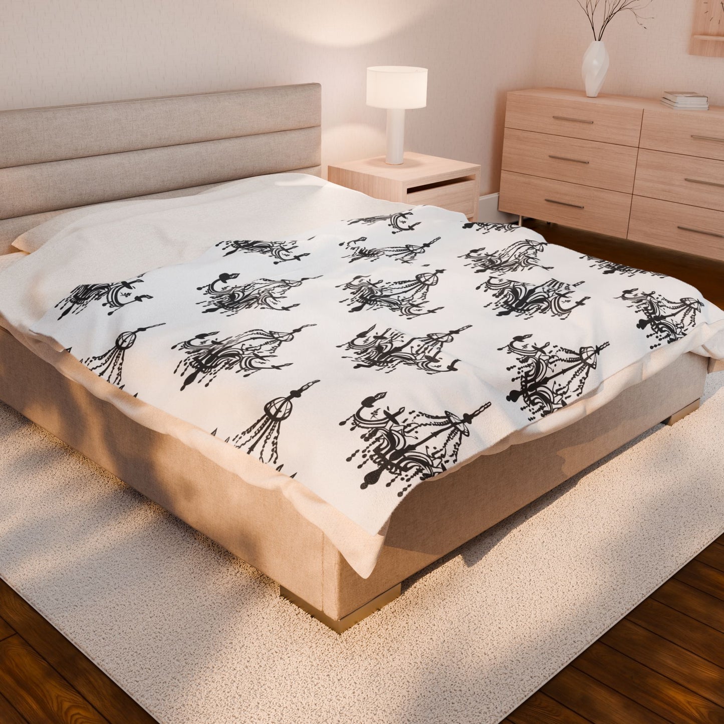 Blanket - gothic chandeliers pattern