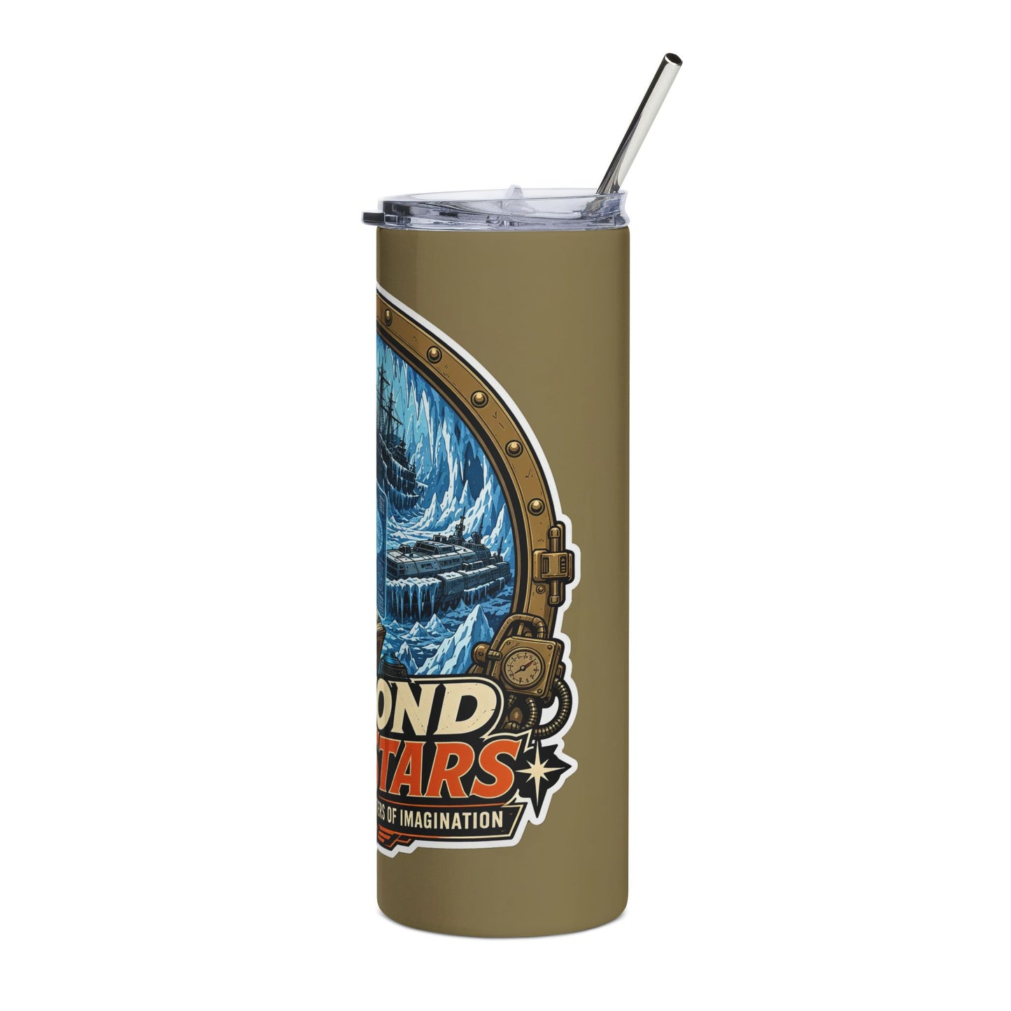 How to style a dark academia and retro futurism sticker collection - 20 oz stainless steel tumbler