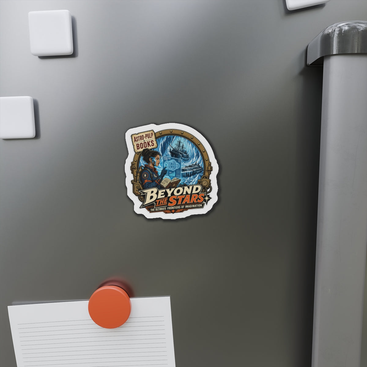 How to style a dark academia and retro futurism sticker collection - die-cut magnet