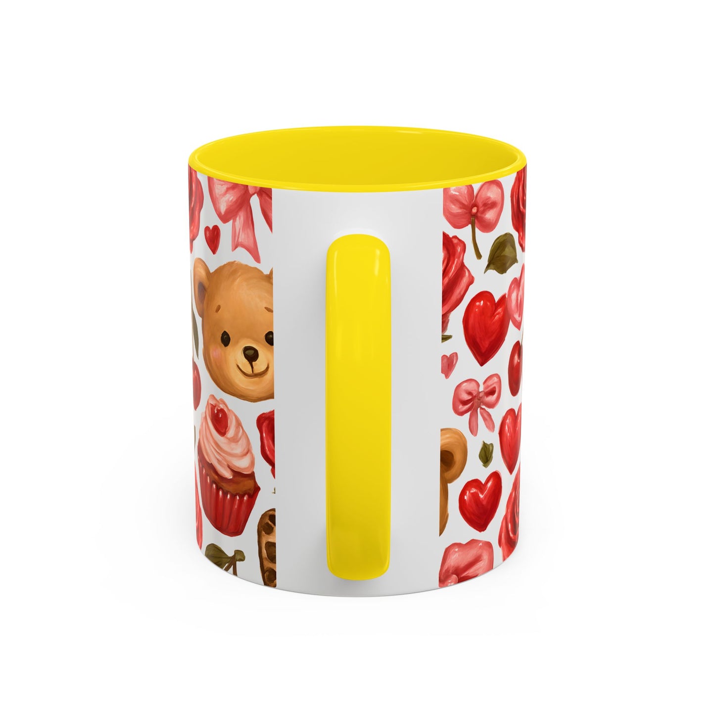 Inside colour mug - teddy bear pattern