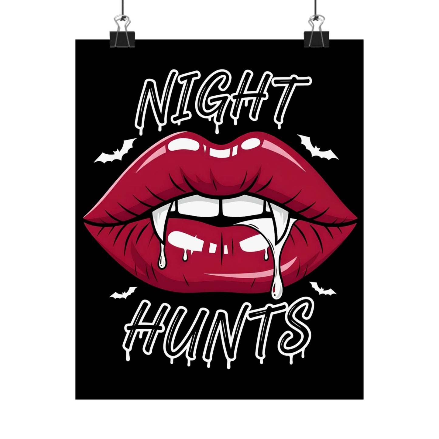 Poster - Vampire Lips Night Hunts Graphic