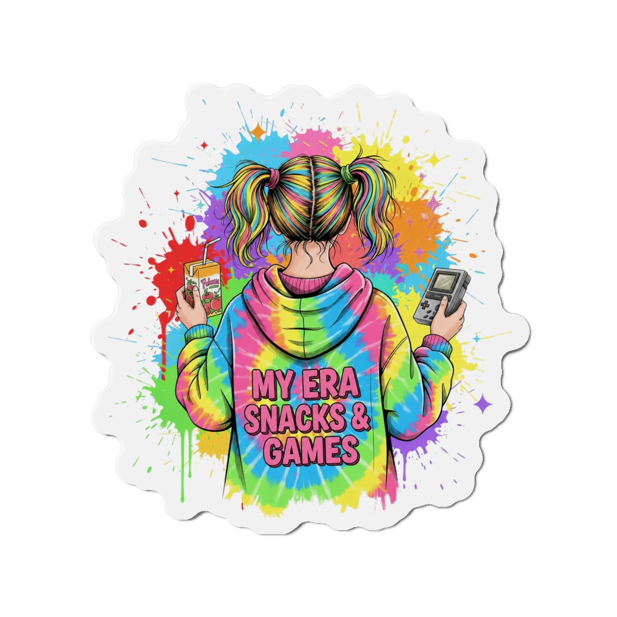 Die cut magnet - Retro Gamer Girl Aesthetic Art