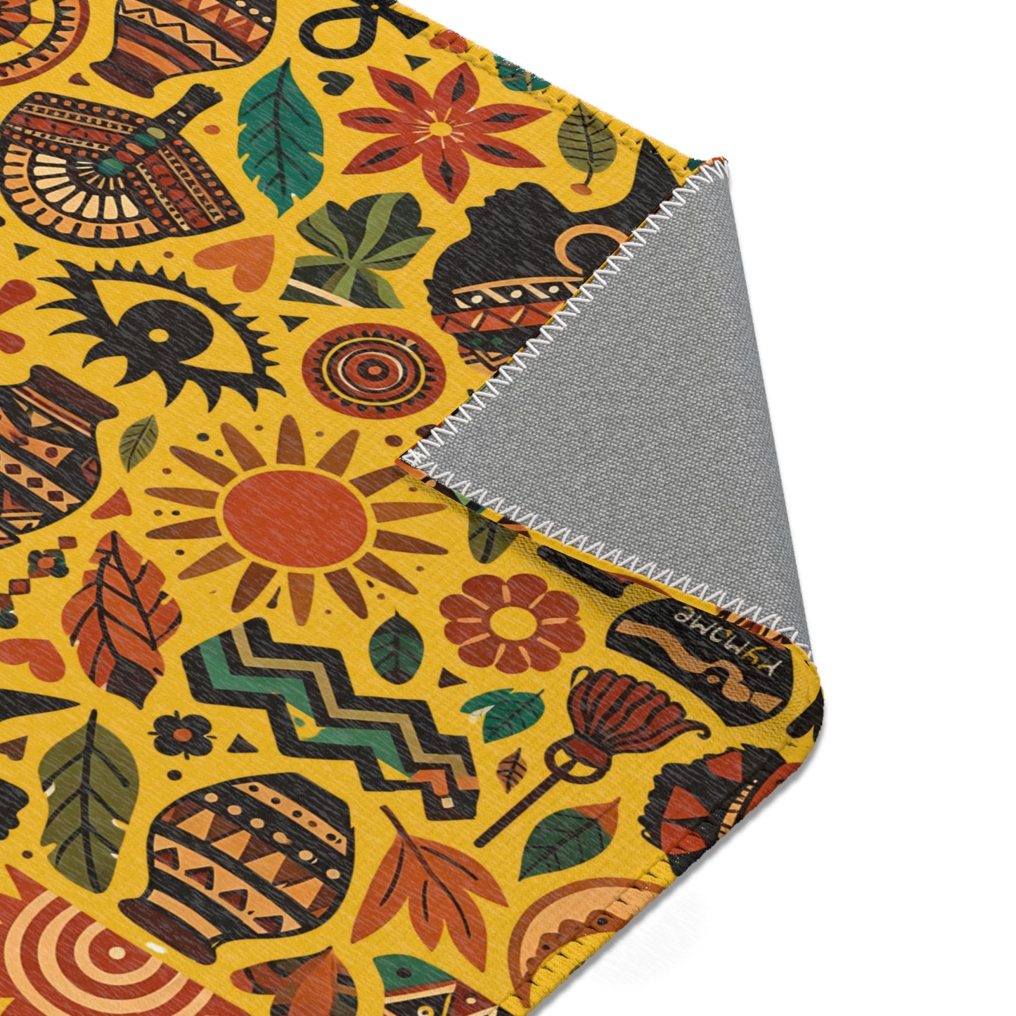 Area rug - Boho Afrocentric Tribal Illustration Pattern