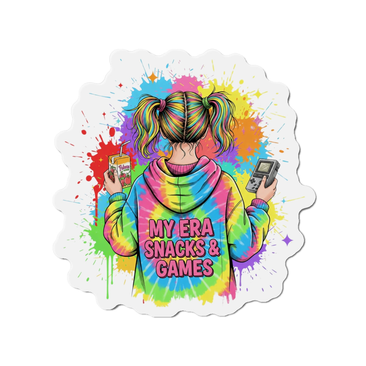 Die cut magnet - Retro Gamer Girl Aesthetic Art