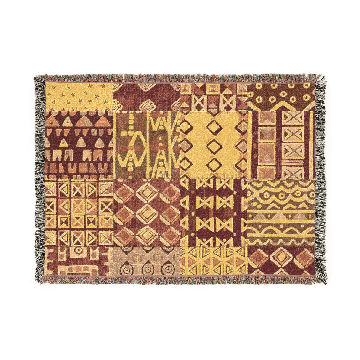Woven blanket - African Inspired Tribal Mosaic Pattern
