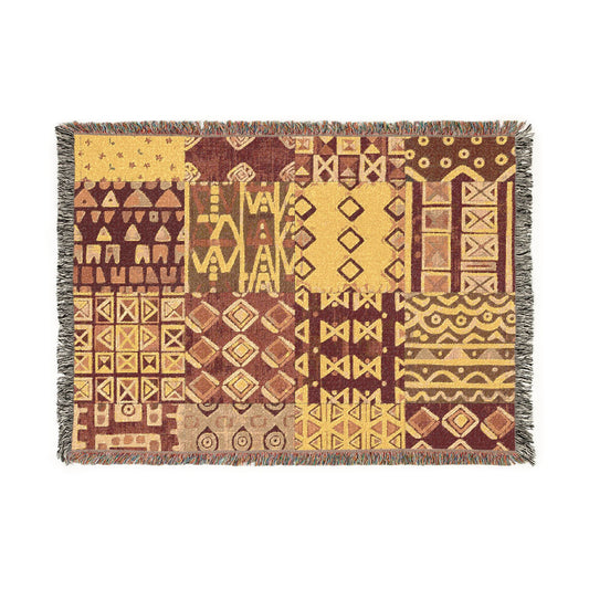 Woven blanket - African Inspired Tribal Mosaic Pattern