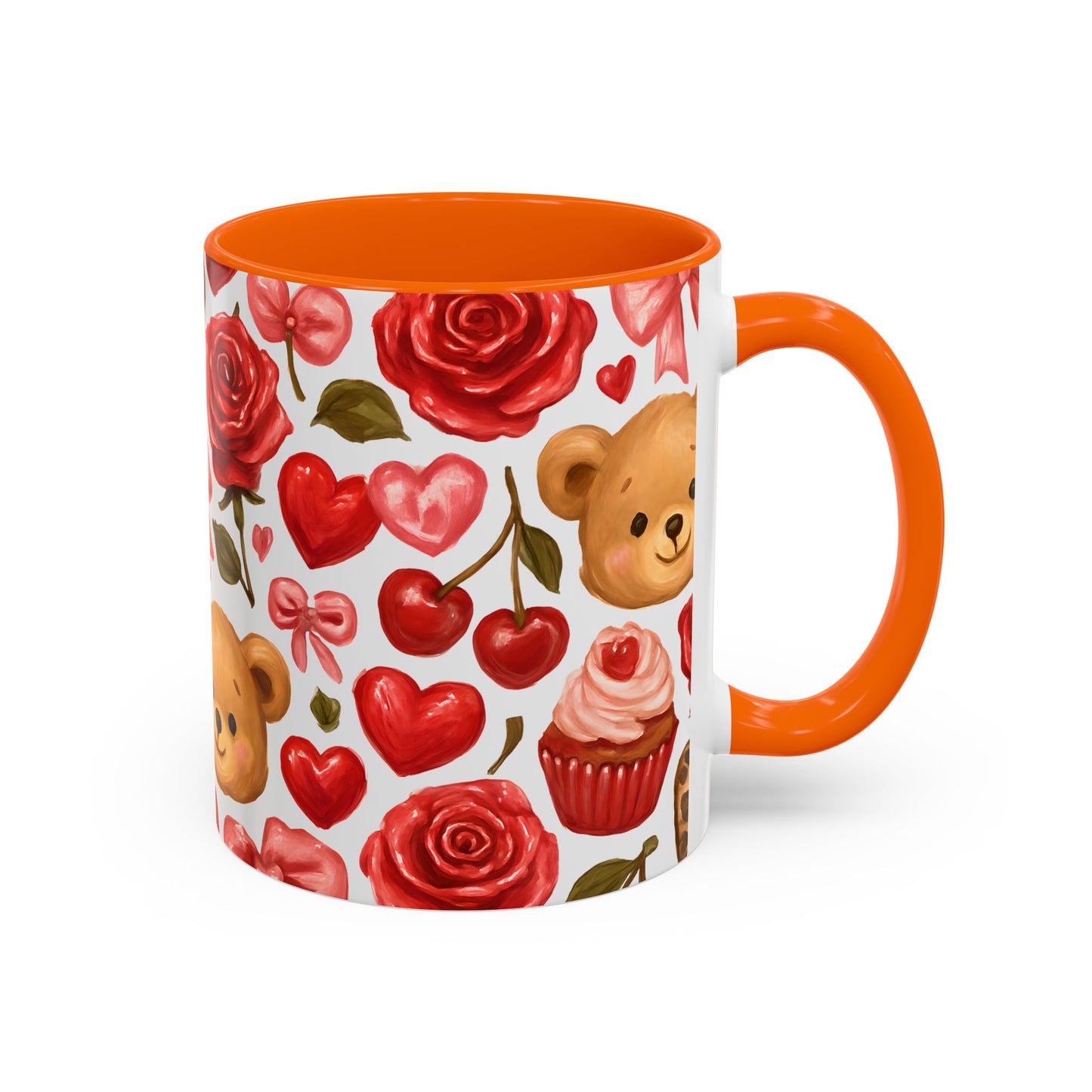 Inside colour mug - teddy bear pattern