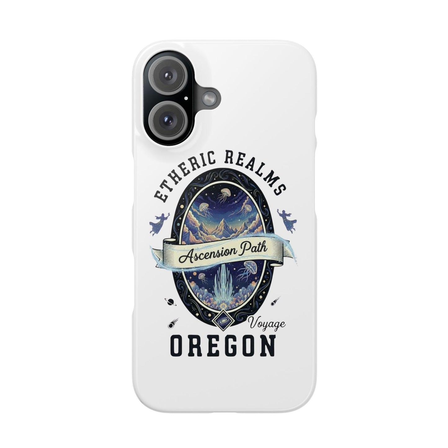 Iphone 16 slim case - Celestial Oregon Vintage Travel Badge