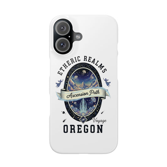 Iphone 16 slim case - Celestial Oregon Vintage Travel Badge