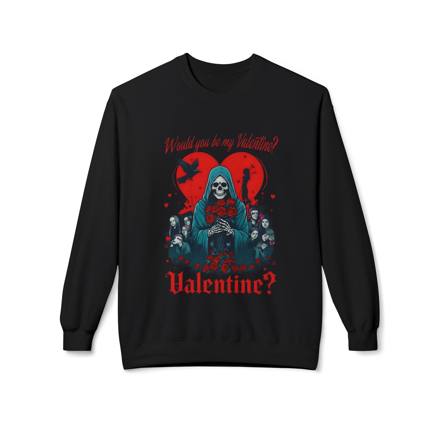 Crewneck sweatshirt - horror skull valentine
