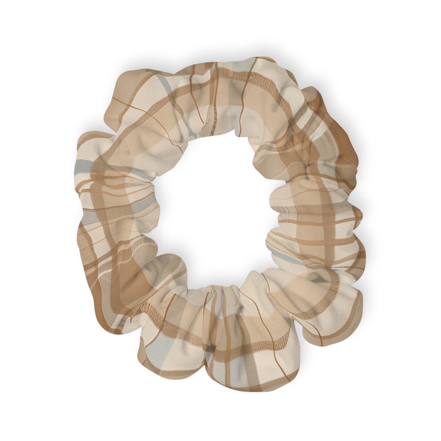 Scrunchie — Elegant Beige Tartan Seamless Tile