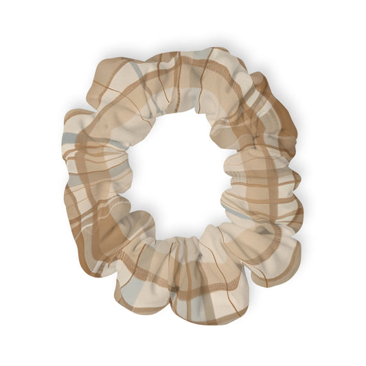 Scrunchie — Elegant Beige Tartan Seamless Tile