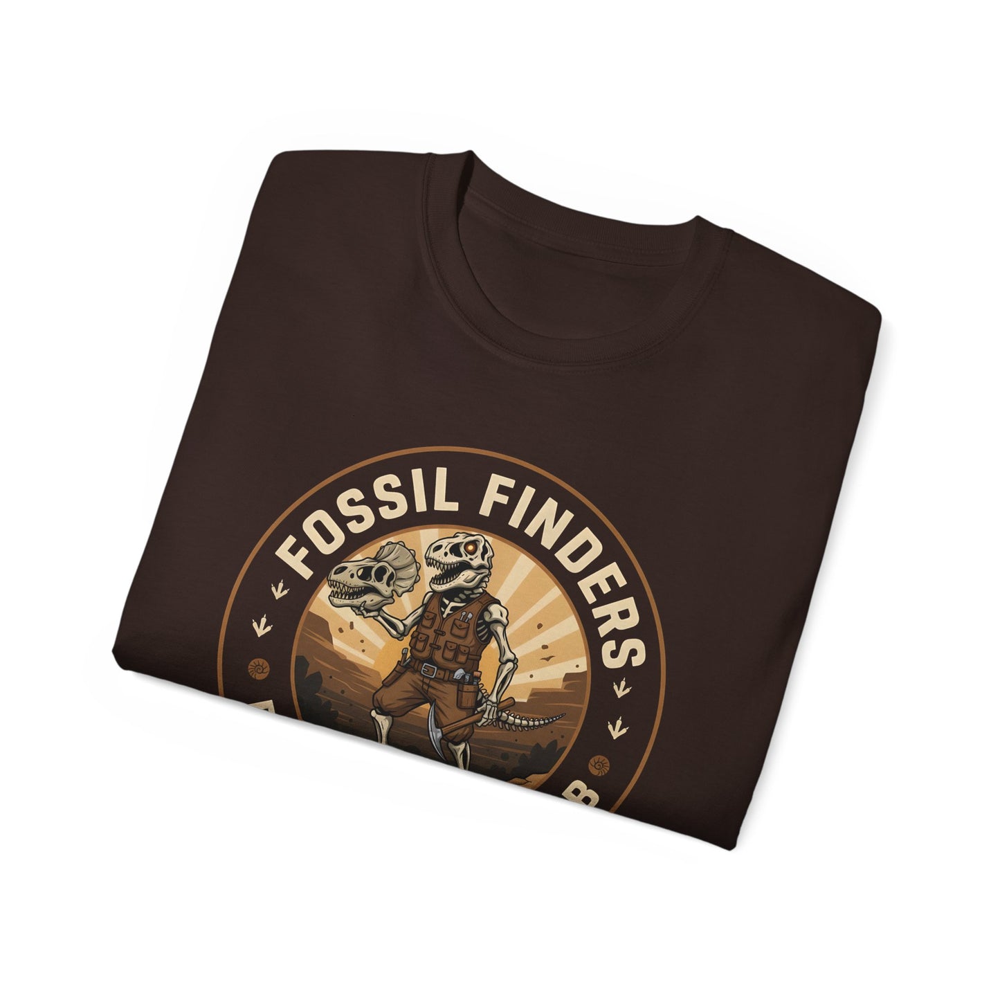 T-shirt - Vintage Fossil Finders Dinosaur Badge