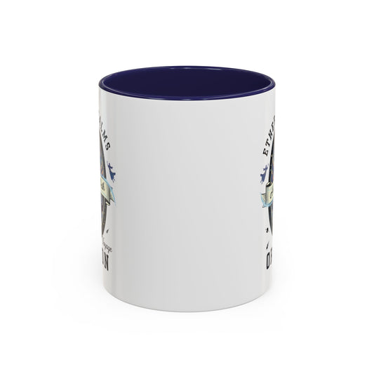 Inside coloured mug - Celestial Oregon Vintage Travel Badge