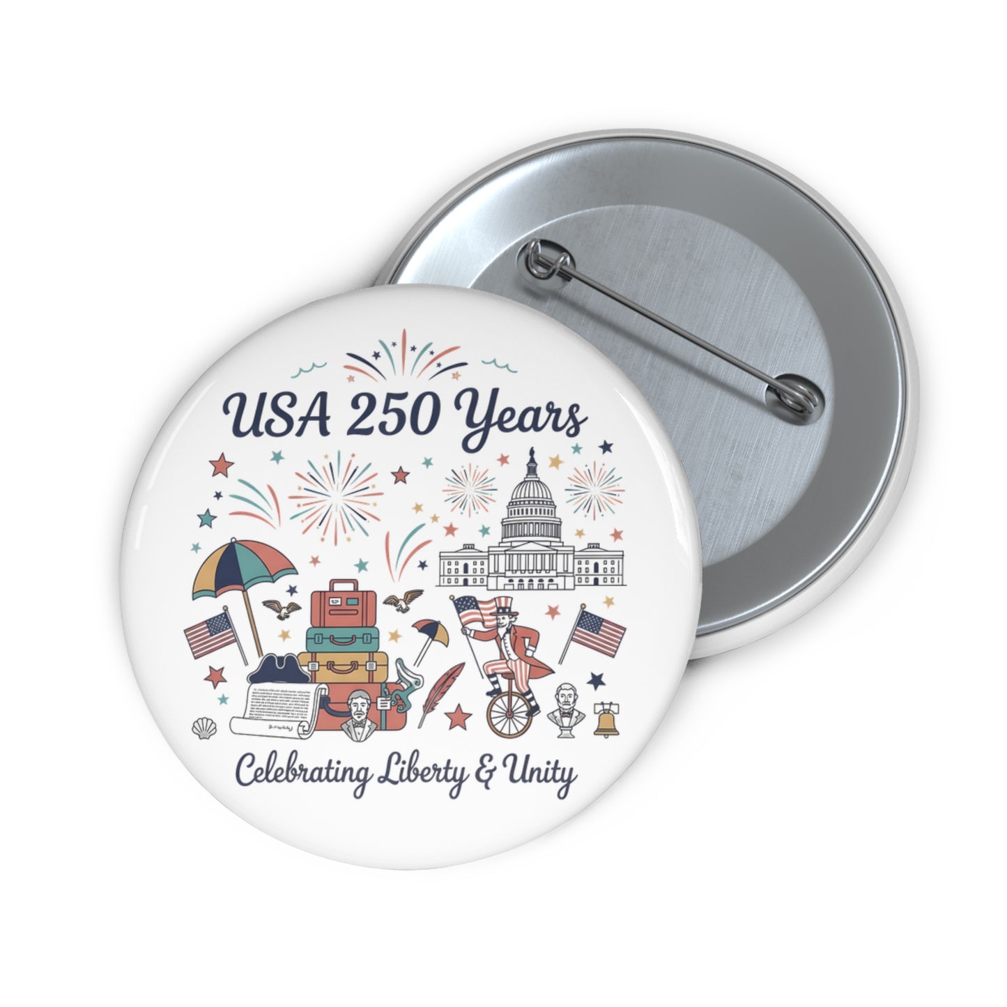 Pin button - Liberty and Unity Semiquincentennial Art